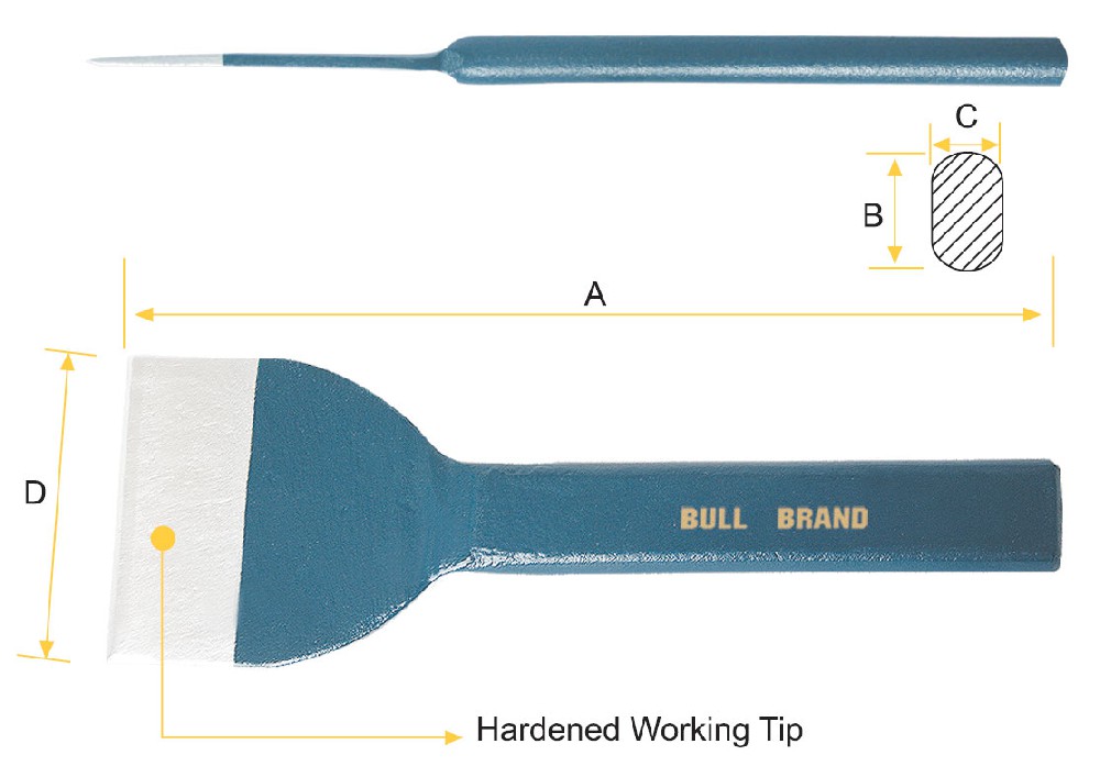 Cold Chisel - Flat Tip, Flat Shank