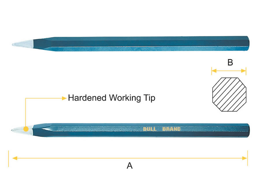 Cold Chisel - Pointed Tip, Oct Shank