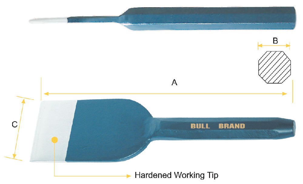Floor/Brick Chisel - Oct Shank, British Specification