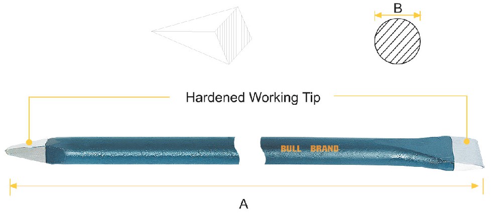 Crow Bar - Round Shank, Chisel Point & Diamond Point