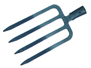 F4FR Four Flat Tine Round Socket Fork Head