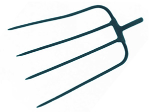 F4RB Four Round Tine Bar Socket Fork Head