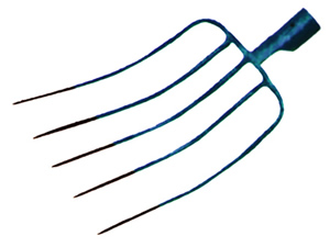 F5RR Five Round Tine ROUND Socket Fork Head