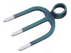 F3FTO Three Tine Hoe Shape Fork Head Oval Hole