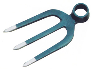 F3FTR Three Tine Hoe Shape Fork Head Round Hole